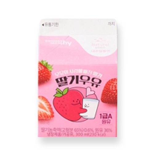 한국야쿠르트 내츄럴 플랜 딸기우유
